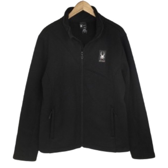 Spyder Men’s Full Zip Heavy Weight Core Sweater Jacket Black Size Medium - Picture 1 of 14